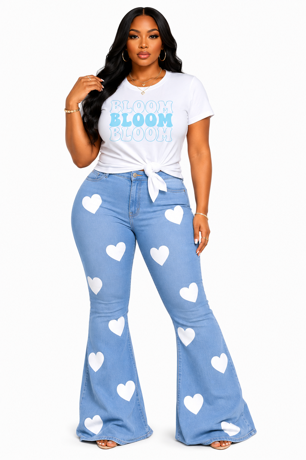 Cupid Flared High-Waisted Jeans, Denim