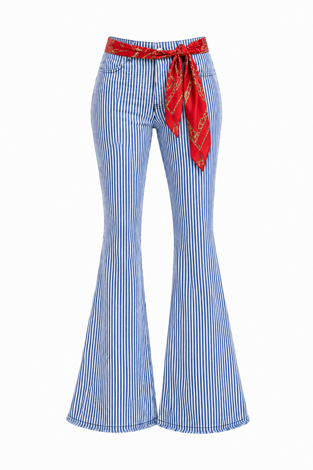 Her Statement Jeans, Pin Stripe Bell Bottoms